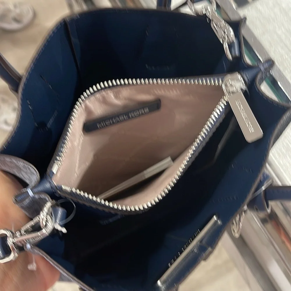 Michael Kors Blue and Black Women's Bag